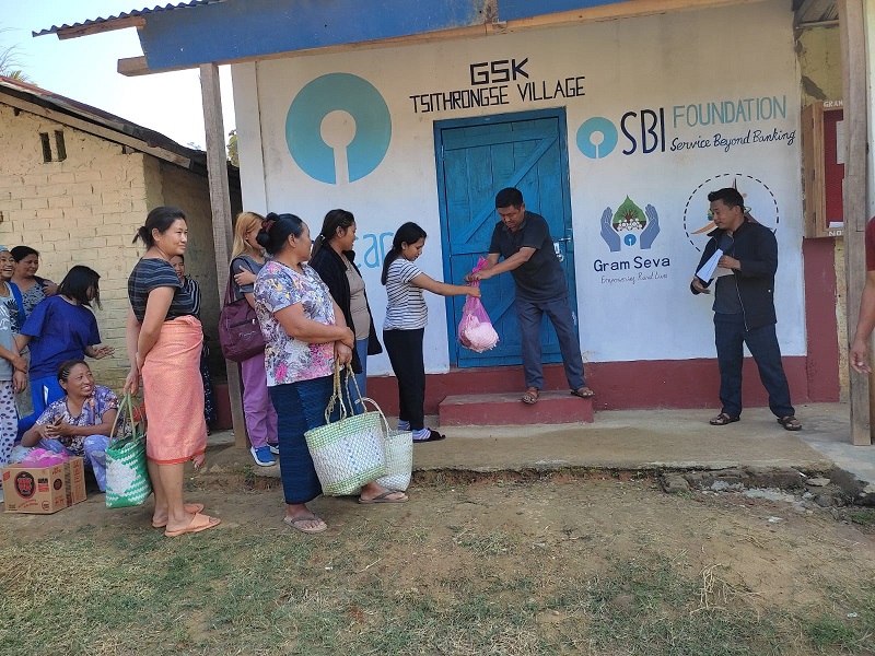Rabbits provided to the Adopted village, under SBI Gram Seva Programme
